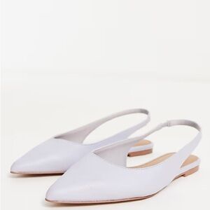 ASOS Wide Fit Lala Slingback Ballet Flats in Blue